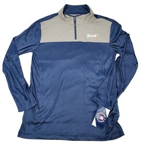 Majestic® Men's MEDIUM Atlanta Braves™ Lightweight 1/4 Zip Long-Sleeved Pullover